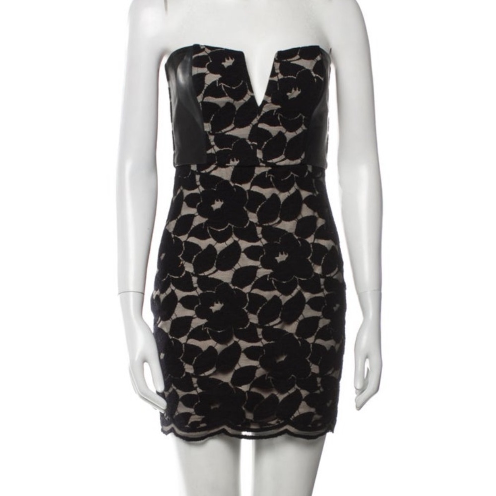 Mason strapless black lace dress, Size 0